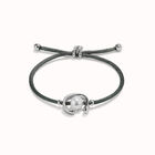 Black cord bracelet with a pearl